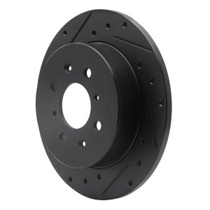 Acura EL Brake Rotor (1) - Rear Left - R1 Concepts - Drilled & Slotted - Black - `01-`05